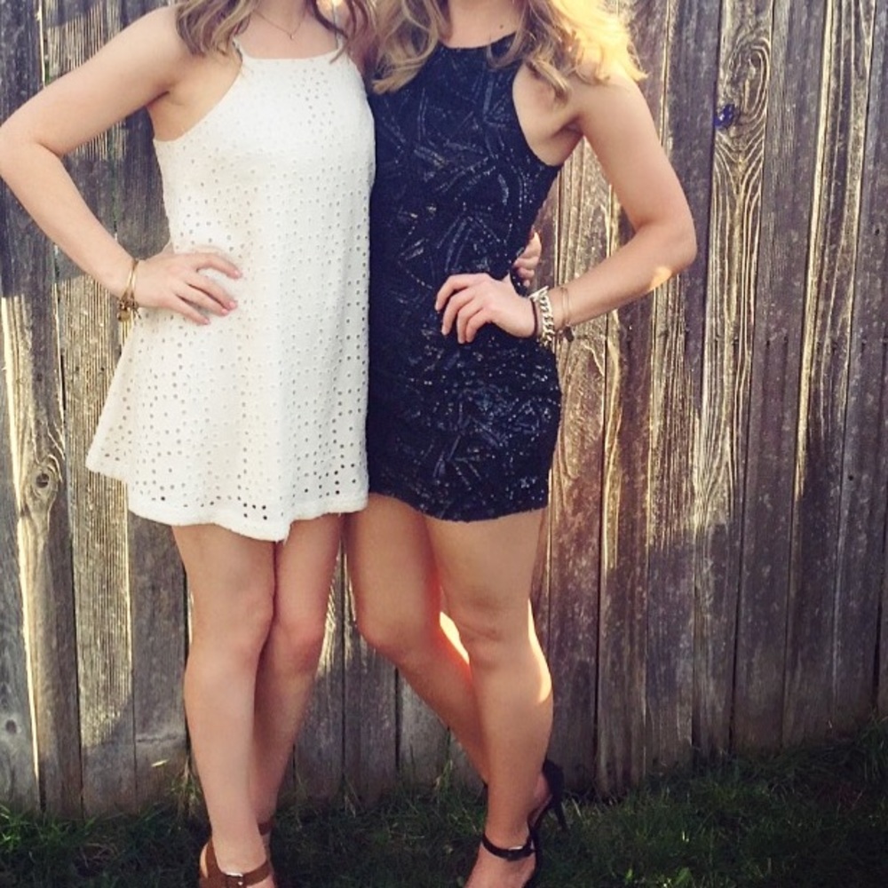Black sparkly short sequin dress